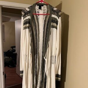 Women cardigan white and multicolored